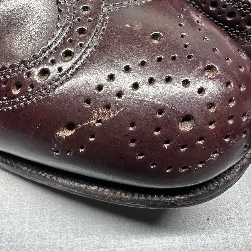 Men's Florsheim Imperial‎ Kenmoor Longwing Oxfords Dress Shoes SZ 7.5 D Burgundy